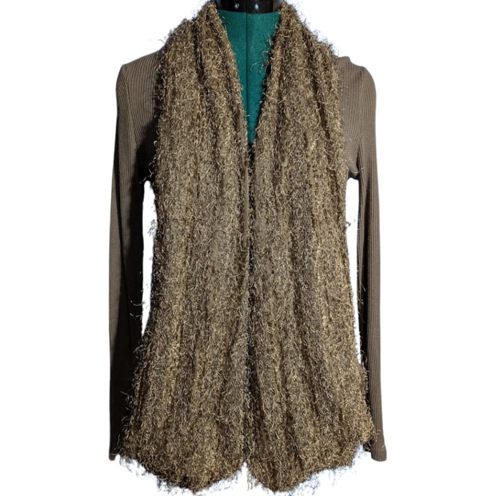 Dani Open Front Fuzzy Cardigan Size Small - image 1